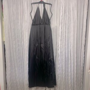 Black backless formal dress